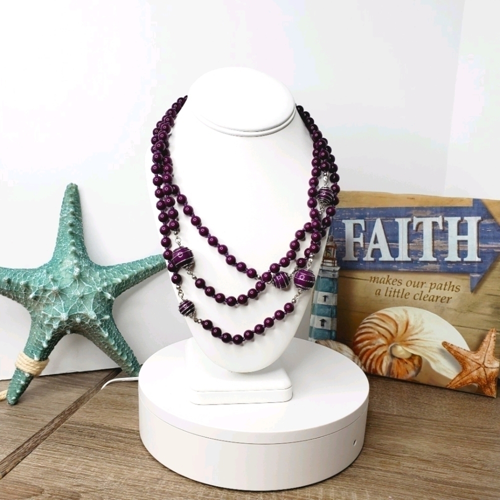 BAY TO BAUBLES BB PURPLE 💜‎ LAYERED NECKLACE